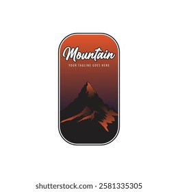 Mountain logo design inspiration, Mountain illustration, outdoor adventure . Vector graphic print for t shirt and other uses