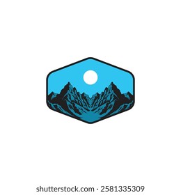 Mountain logo design inspiration, Mountain illustration, outdoor adventure . Vector graphic print for t shirt and other uses