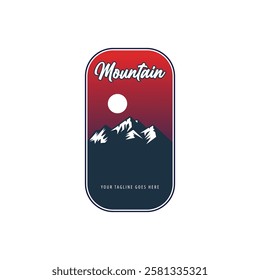 Mountain logo design inspiration, Mountain illustration, outdoor adventure . Vector graphic print for t shirt and other uses