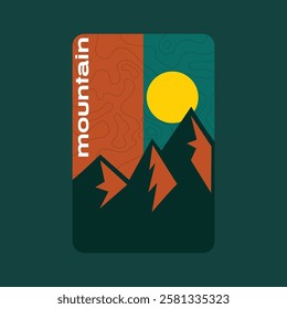 Mountain logo design inspiration, Mountain illustration, outdoor adventure . Vector graphic print for t shirt and other uses