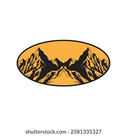 Mountain logo design inspiration, Mountain illustration, outdoor adventure . Vector graphic print for t shirt and other uses