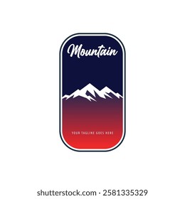 Mountain logo design inspiration, Mountain illustration, outdoor adventure . Vector graphic print for t shirt and other uses