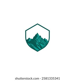 Mountain logo design inspiration, Mountain illustration, outdoor adventure . Vector graphic print for t shirt and other uses