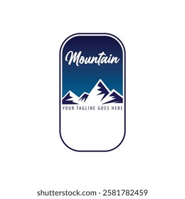 Mountain logo design inspiration, Mountain illustration, outdoor adventure . Vector graphic print for t shirt and other uses