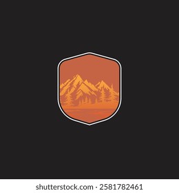 Mountain logo design inspiration, Mountain illustration, outdoor adventure . Vector graphic print for t shirt and other uses