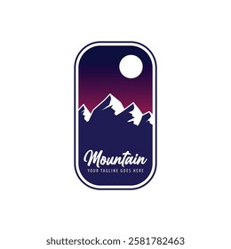 Mountain logo design inspiration, Mountain illustration, outdoor adventure . Vector graphic print for t shirt and other uses