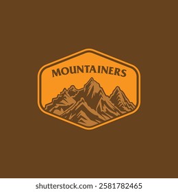 Mountain logo design inspiration, Mountain illustration, outdoor adventure . Vector graphic print for t shirt and other uses