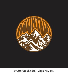 Mountain logo design inspiration, Mountain illustration, outdoor adventure . Vector graphic print for t shirt and other uses