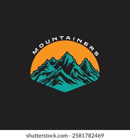 Mountain logo design inspiration, Mountain illustration, outdoor adventure . Vector graphic print for t shirt and other uses