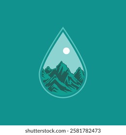 Mountain logo design inspiration, Mountain illustration, outdoor adventure . Vector graphic print for t shirt and other uses