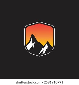 Mountain logo design inspiration, Mountain illustration, outdoor adventure . Vector graphic print for t shirt and other uses