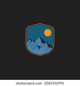 Mountain logo design inspiration, Mountain illustration, outdoor adventure . Vector graphic print for t shirt and other uses