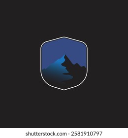 Mountain logo design inspiration, Mountain illustration, outdoor adventure . Vector graphic print for t shirt and other uses