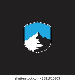 Mountain logo design inspiration, Mountain illustration, outdoor adventure . Vector graphic print for t shirt and other uses