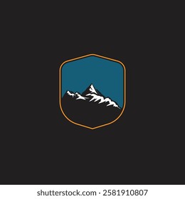 Mountain logo design inspiration, Mountain illustration, outdoor adventure . Vector graphic print for t shirt and other uses