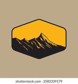 Mountain logo design inspiration, Mountain illustration, outdoor adventure . Vector graphic print for t shirt and other uses