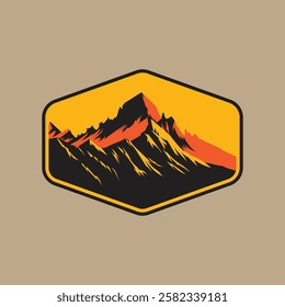 Mountain logo design inspiration, Mountain illustration, outdoor adventure . Vector graphic print for t shirt and other uses