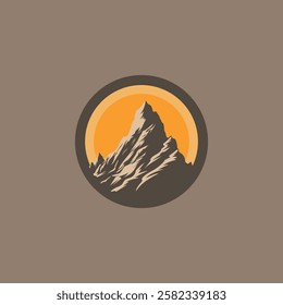 Mountain logo design inspiration, Mountain illustration, outdoor adventure . Vector graphic print for t shirt and other uses