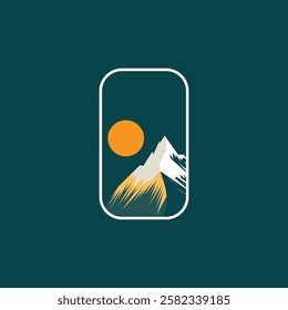 Mountain logo design inspiration, Mountain illustration, outdoor adventure . Vector graphic print for t shirt and other uses