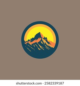 Mountain logo design inspiration, Mountain illustration, outdoor adventure . Vector graphic print for t shirt and other uses