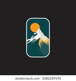 Mountain logo design inspiration, Mountain illustration, outdoor adventure . Vector graphic print for t shirt and other uses