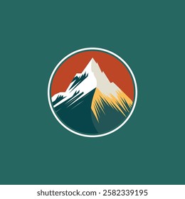 Mountain logo design inspiration, Mountain illustration, outdoor adventure . Vector graphic print for t shirt and other uses