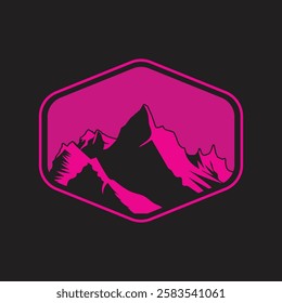 Mountain logo design inspiration, Mountain illustration, outdoor adventure . Vector graphic print for t shirt and other uses