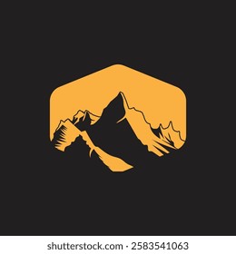 Mountain logo design inspiration, Mountain illustration, outdoor adventure . Vector graphic print for t shirt and other uses