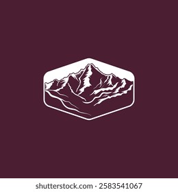 Mountain logo design inspiration, Mountain illustration, outdoor adventure . Vector graphic print for t shirt and other uses