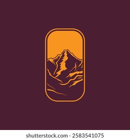 Mountain logo design inspiration, Mountain illustration, outdoor adventure . Vector graphic print for t shirt and other uses