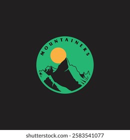 Mountain logo design inspiration, Mountain illustration, outdoor adventure . Vector graphic print for t shirt and other uses