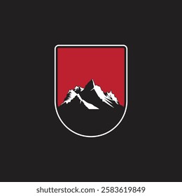 Mountain logo design inspiration, Mountain illustration, outdoor adventure . Vector graphic print for t shirt and other uses