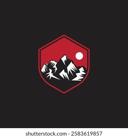 Mountain logo design inspiration, Mountain illustration, outdoor adventure . Vector graphic print for t shirt and other uses