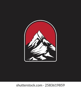 Mountain logo design inspiration, Mountain illustration, outdoor adventure . Vector graphic print for t shirt and other uses