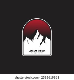 Mountain logo design inspiration, Mountain illustration, outdoor adventure . Vector graphic print for t shirt and other uses