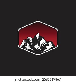 Mountain logo design inspiration, Mountain illustration, outdoor adventure . Vector graphic print for t shirt and other uses