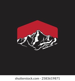 Mountain logo design inspiration, Mountain illustration, outdoor adventure . Vector graphic print for t shirt and other uses