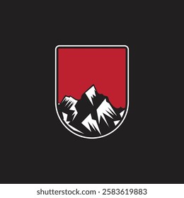 Mountain logo design inspiration, Mountain illustration, outdoor adventure . Vector graphic print for t shirt and other uses