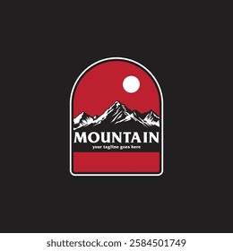 Mountain logo design inspiration, Mountain illustration, outdoor adventure . Vector graphic print for t shirt and other uses