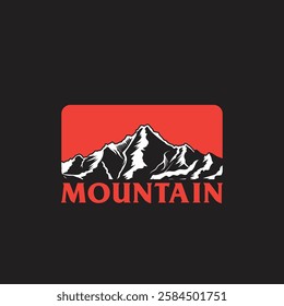 Mountain logo design inspiration, Mountain illustration, outdoor adventure . Vector graphic print for t shirt and other uses