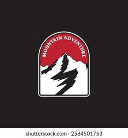 Mountain logo design inspiration, Mountain illustration, outdoor adventure . Vector graphic print for t shirt and other uses