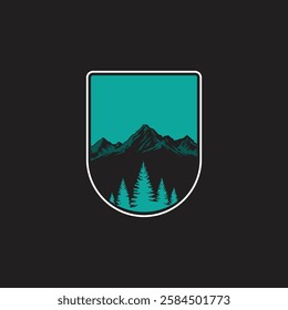 Mountain logo design inspiration, Mountain illustration, outdoor adventure . Vector graphic print for t shirt and other uses