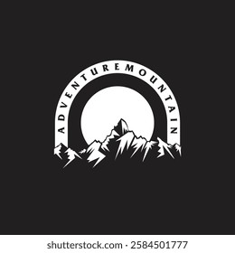 Mountain logo design inspiration, Mountain illustration, outdoor adventure . Vector graphic print for t shirt and other uses