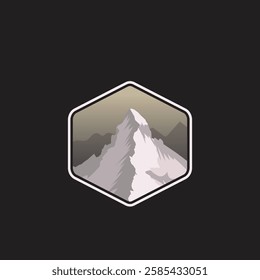 Mountain logo design inspiration, Mountain illustration, outdoor adventure . Vector graphic print for t shirt and other uses