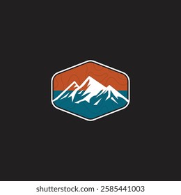 Mountain logo design inspiration, Mountain illustration, outdoor adventure . Vector graphic print for t shirt and other uses