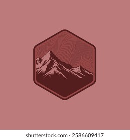 Mountain logo design inspiration, Mountain illustration, outdoor adventure . Vector graphic print for t shirt and other uses