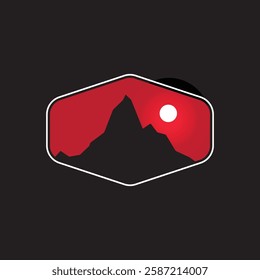 Mountain logo design inspiration, Mountain illustration, outdoor adventure . Vector graphic print for t shirt and other uses