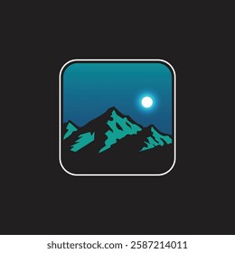 Mountain logo design inspiration, Mountain illustration, outdoor adventure . Vector graphic print for t shirt and other uses