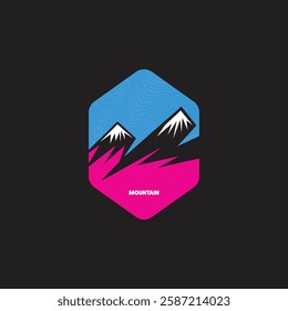 Mountain logo design inspiration, Mountain illustration, outdoor adventure . Vector graphic print for t shirt and other uses