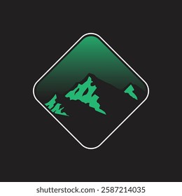 Mountain logo design inspiration, Mountain illustration, outdoor adventure . Vector graphic print for t shirt and other uses